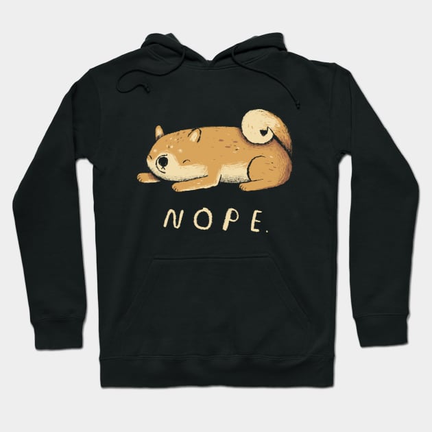 shiba nope Hoodie by Louisros